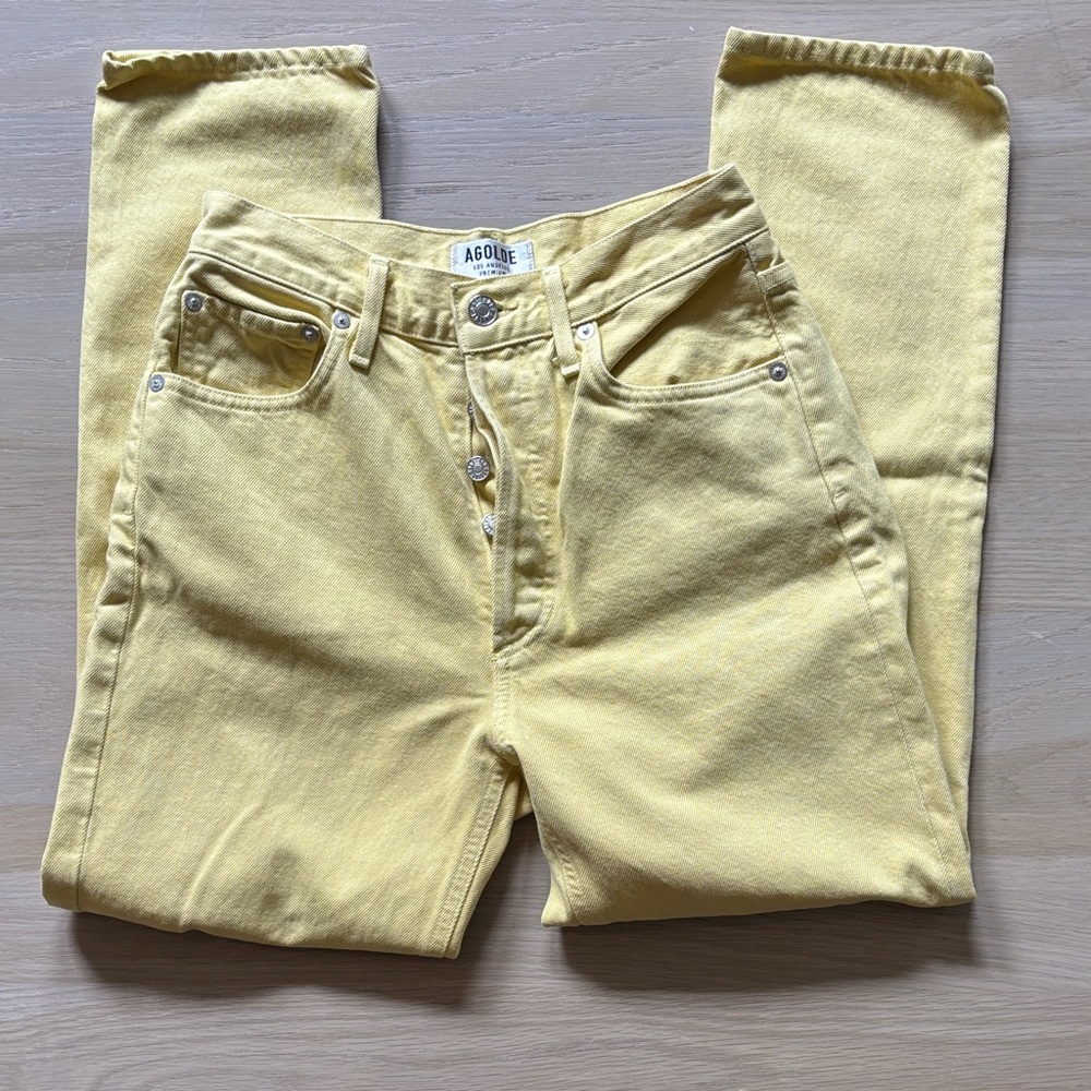 Agolde Bright Yellow Straight Jeans